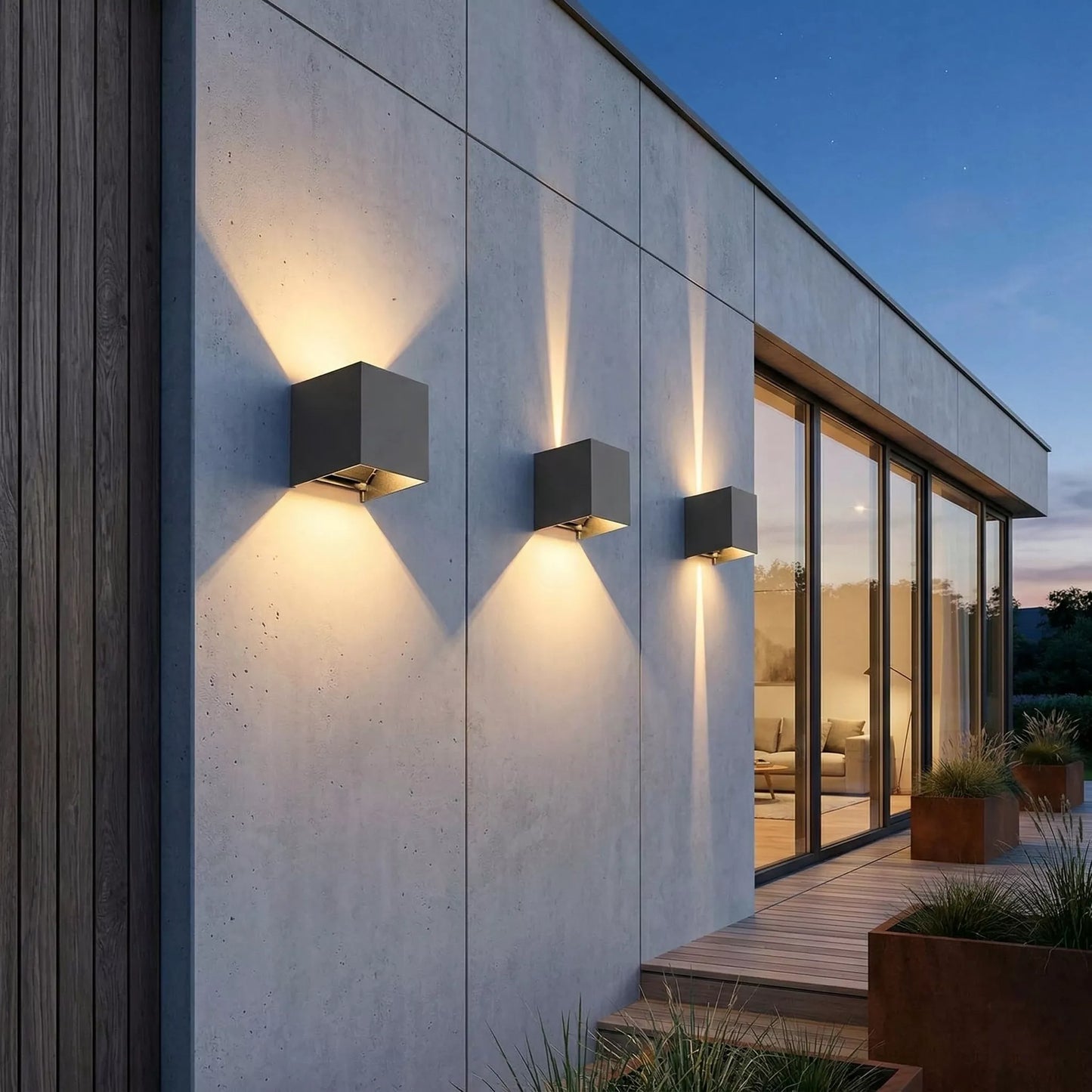 Lauko sieninis LED šviestuvas fasadinis sodo 10W IP65 su jutikliu