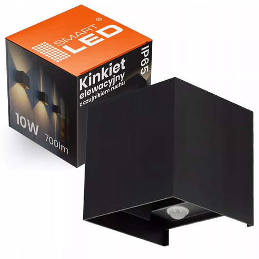 Lauko sieninis LED šviestuvas fasadinis sodo 10W IP65 su jutikliu
