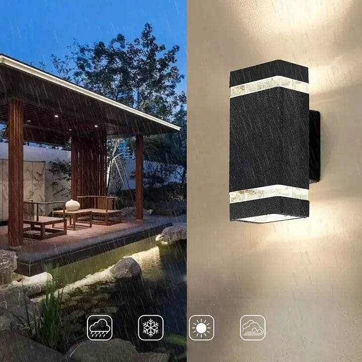 Išorinis sieninis šviestuvas LED fasadinis sodo šviestuvas 2xGU10 su PIR judesio jutikliu