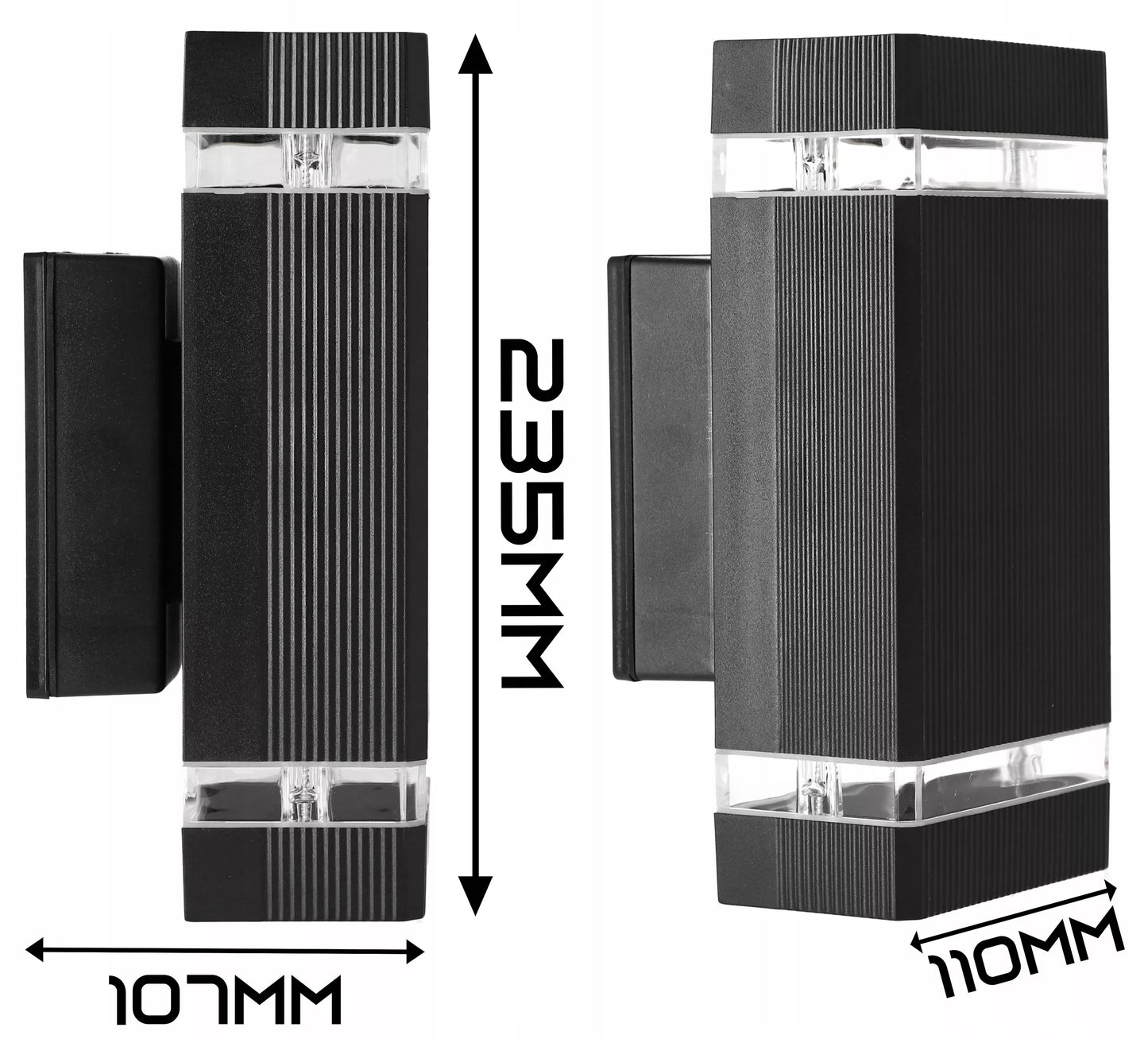 Išorinis sieninis šviestuvas LED fasadinis sodo šviestuvas 2xGU10 su PIR judesio jutikliu