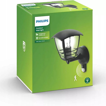 PHILIPS CREEK lauko sieninis šviestuvas, fasado ir sodo lempa su judesio jutikliu
