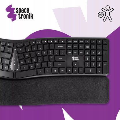 Ergonominė laidinė USB klaviatūra Spacetronik EZZY 1.5m membrana