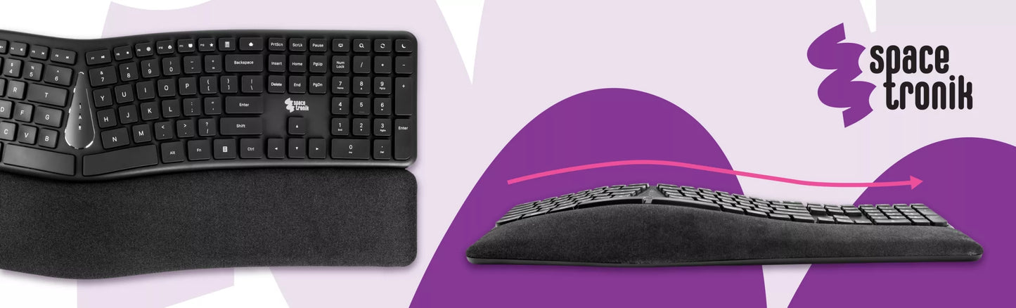 Ergonominė laidinė USB klaviatūra Spacetronik EZZY 1.5m membrana
