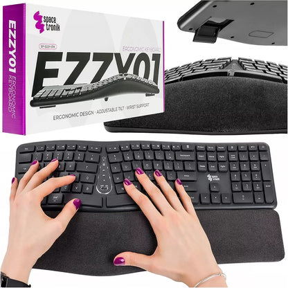 Ergonominė laidinė USB klaviatūra Spacetronik EZZY 1.5m membrana