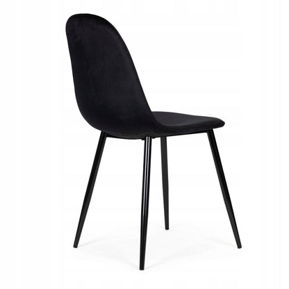 Komplektas 4 velvetinių kėdžių, valgomojo ir svetainės kėdės, juodos ModernHome