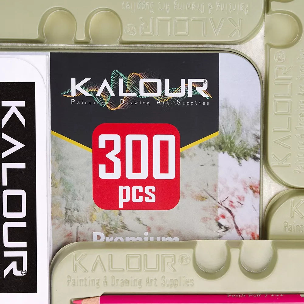 Profesionalūs Kalour spalvoti pieštukai, 300 dalių piešimo rinkinys, dovana