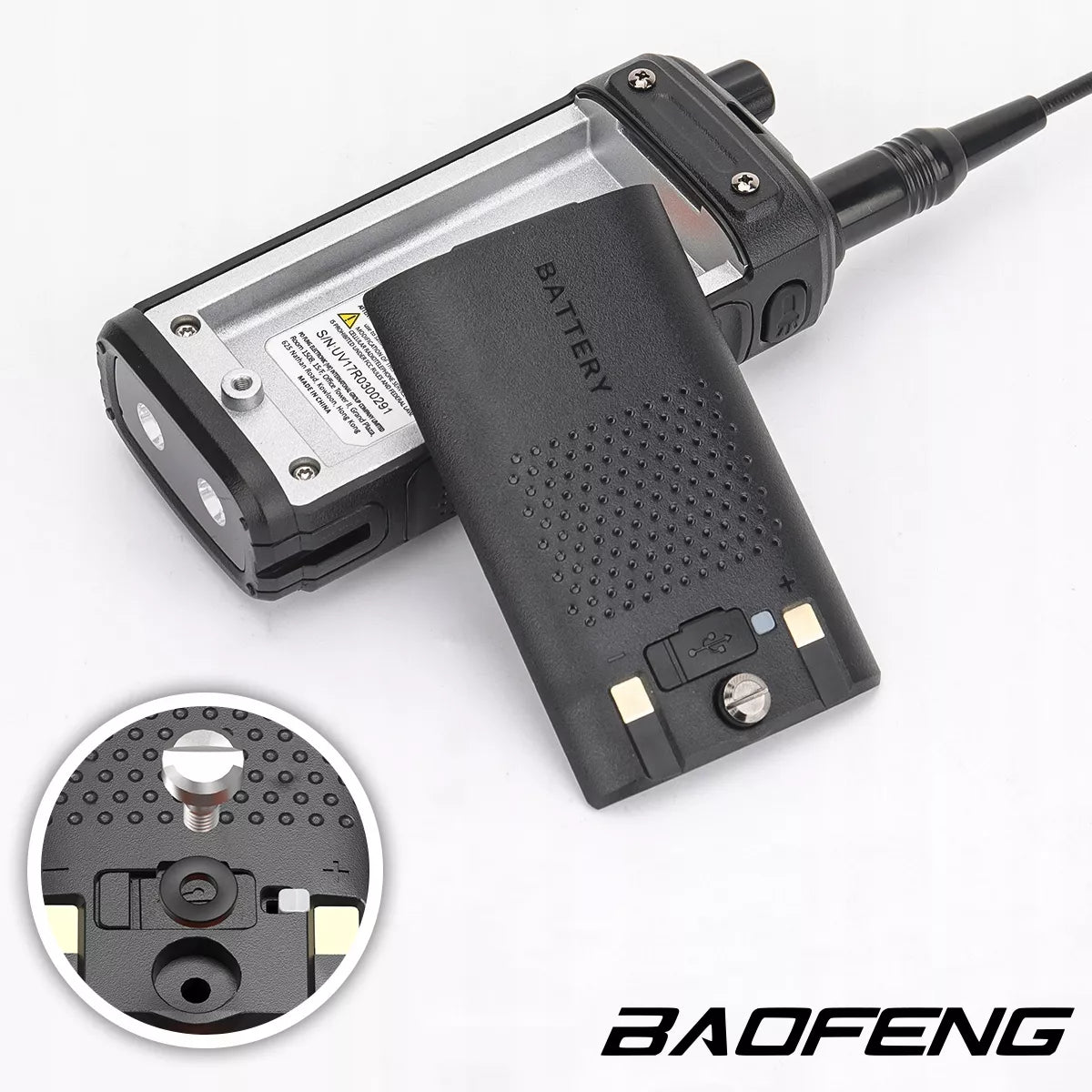 Radijo stotelė Baofeng UV-17E Walkie Talkie PMR VHF UHF USB-C