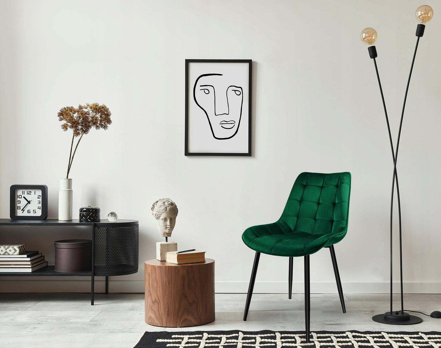 Tamsiai žalios spalvos Norman Velvet veliūrinė kėdė