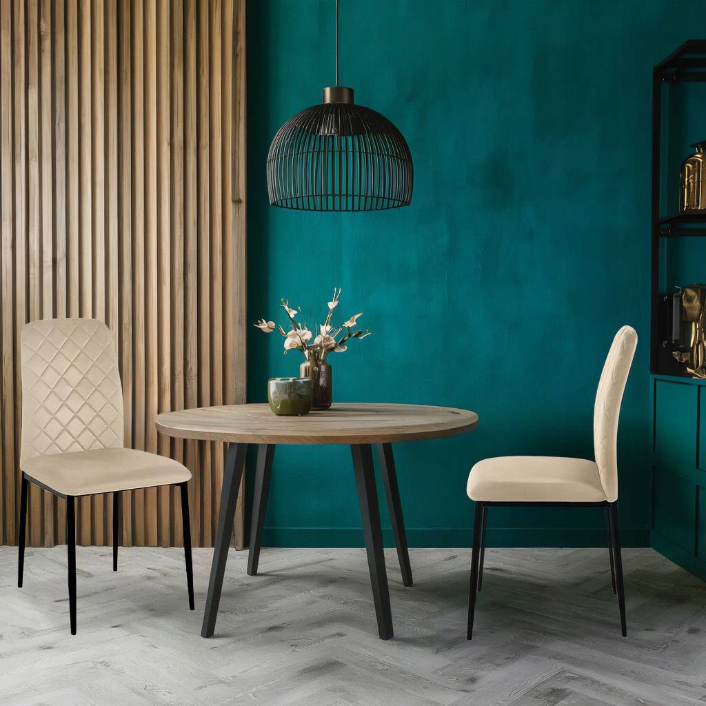 Aksominė minkšta kėdė Maverik Velvet smėlio spalvos