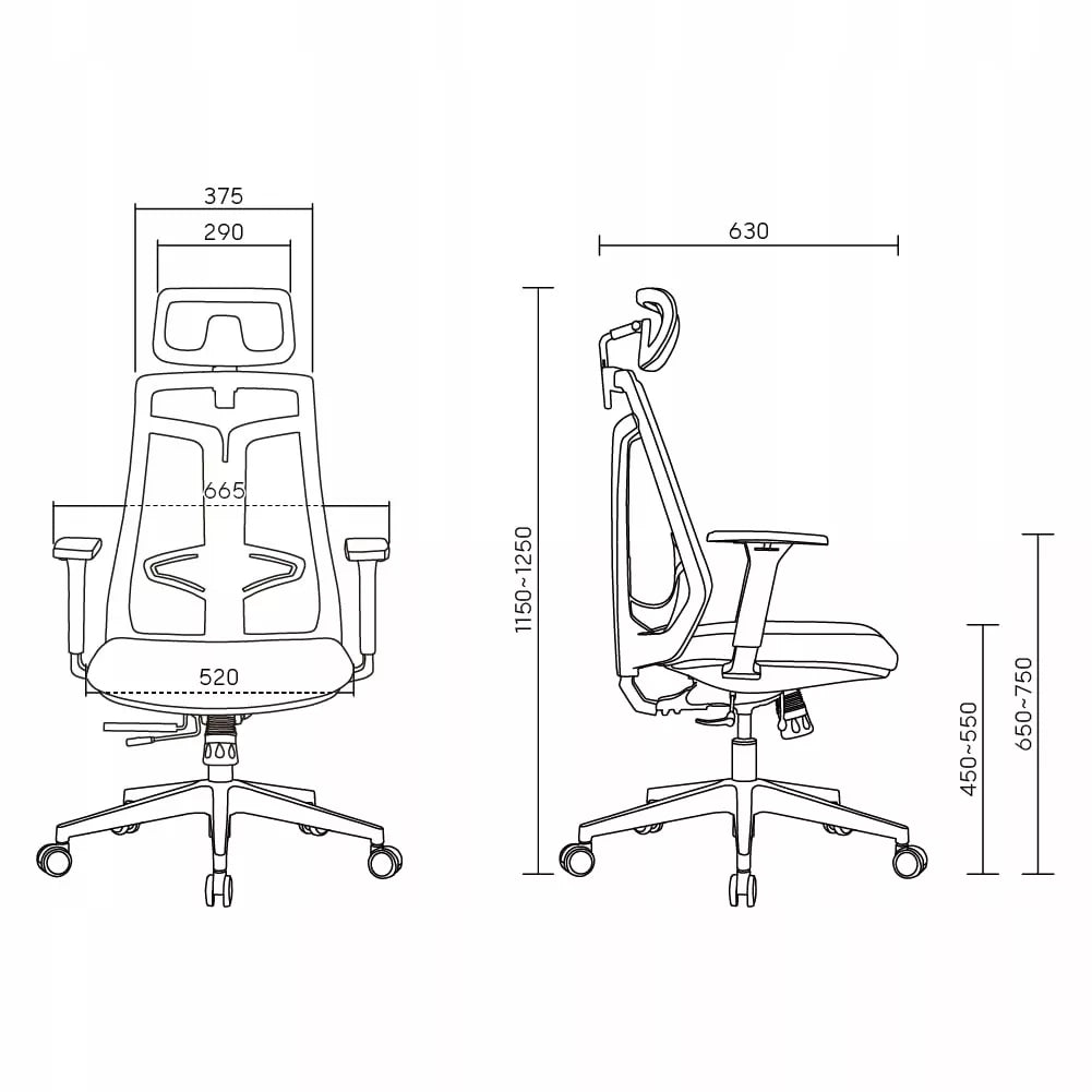 Ergonomiška biuro kėdė REGULIUOJAMAS 150 KG Spacetronik Swivel krėslas