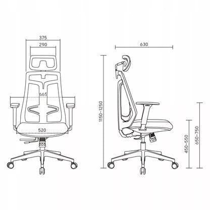 Ergonomiška biuro kėdė REGULIUOJAMAS 150 KG Spacetronik Swivel krėslas
