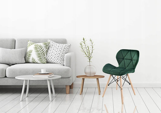 Apmušta kėdė MURET VELVET - aksominė tamsiai žalia