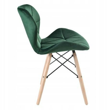 Apmušta kėdė MURET VELVET - aksominė tamsiai žalia