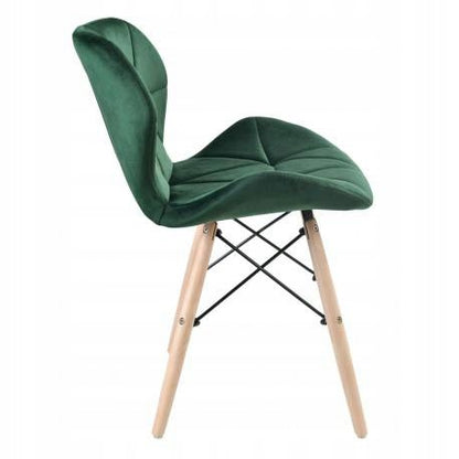 Apmušta kėdė MURET VELVET - aksominė tamsiai žalia