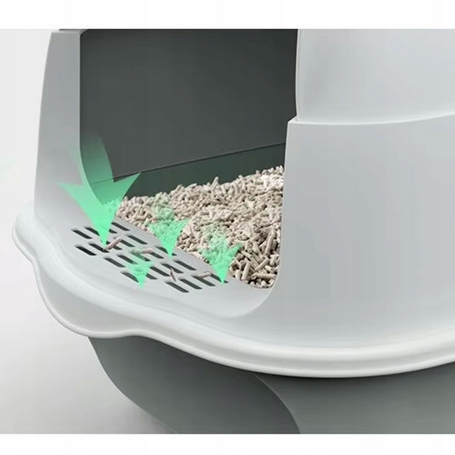 Kačių tualeto dėžutė Uždaroma didelė tvirta kačių tualeto dėžutė su kraiko kastuvėliu