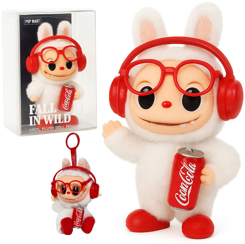 LABUBU talismano figūrėlė Coca-Cola Fall in Wild LABU-BU raktų pakabukas + Dėžutė