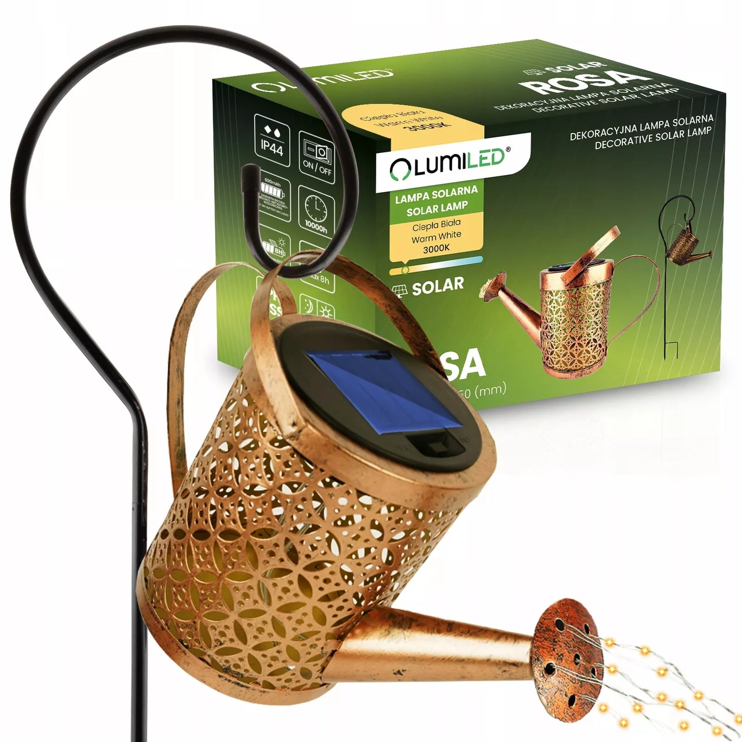 SOLARNA LAMPA OGRODOWA LED W FORMIE KONEWKI XXL ZEWNĘTRZNA Z CZUJNIKIEM ZMIERZCHU