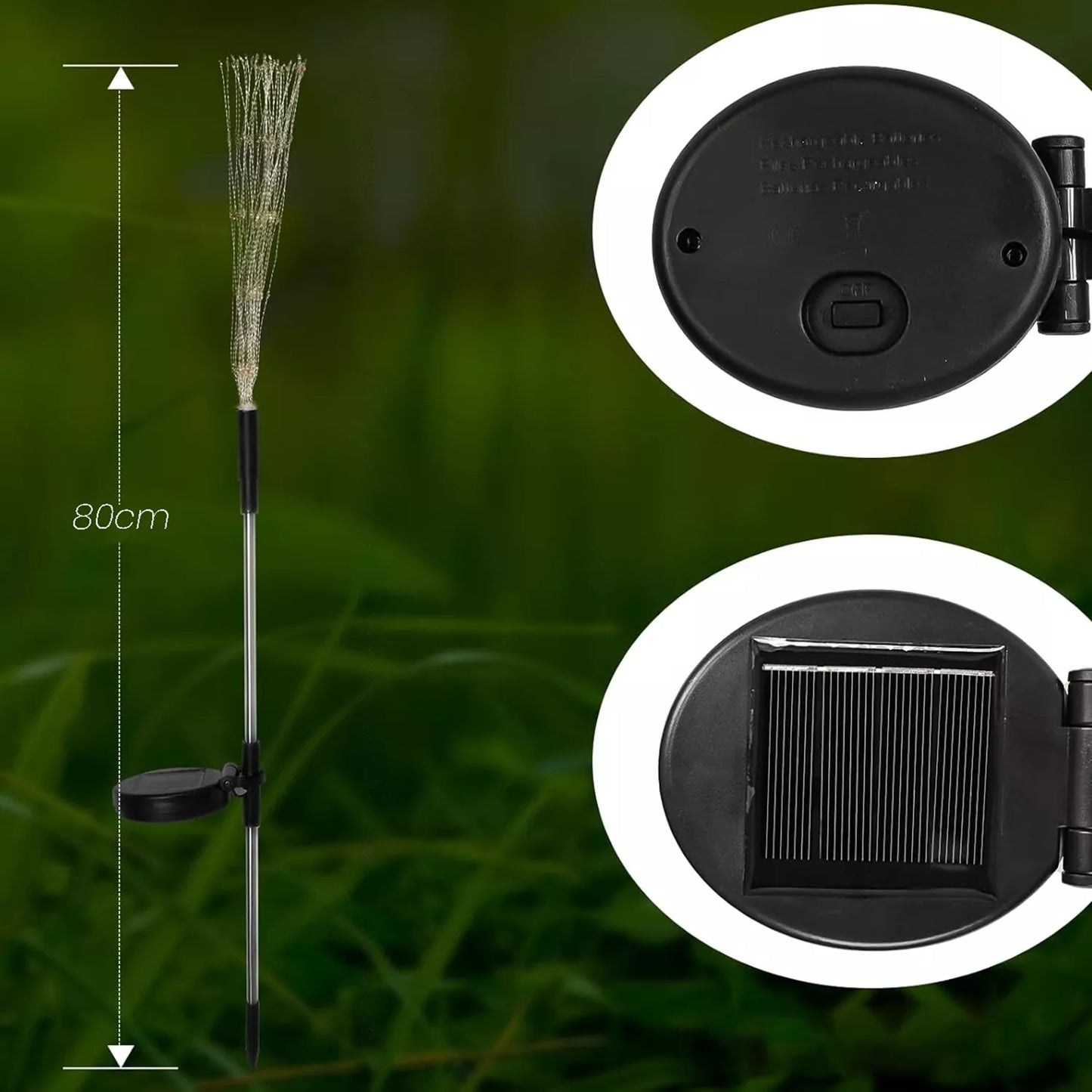 Ogroda LED saulės lempa, įsmeigiama, atspari vandeniui, su sutemų jutikliu, kiaulpienės formos