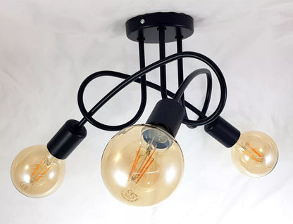 Lubinis kabantis šviestuvas kambariui, plafonas, loft, modernus, Edison stiliaus šviestuvas