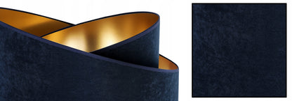 Pakabinamas lubinis šviestuvas Liustra, tamsiai mėlynas, auksiniu aksominiu gaubtu