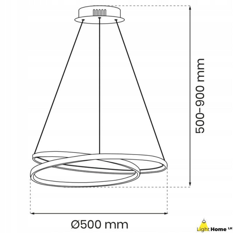 Pakabinamas šviestuvas juodas lubinis pakabinamas šviestuvas LUCERO BLACK 48W LED