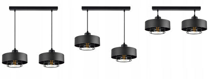 Juodas pakabinamas lubinis šviestuvas Loft Edison stiliaus