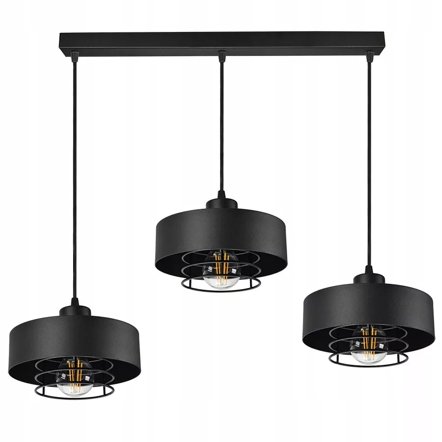 Pakabinamas lubinis šviestuvas / sietynas, juodas, Loft Edison