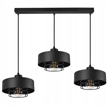 Pakabinamas lubinis šviestuvas / sietynas, juodas, Loft Edison
