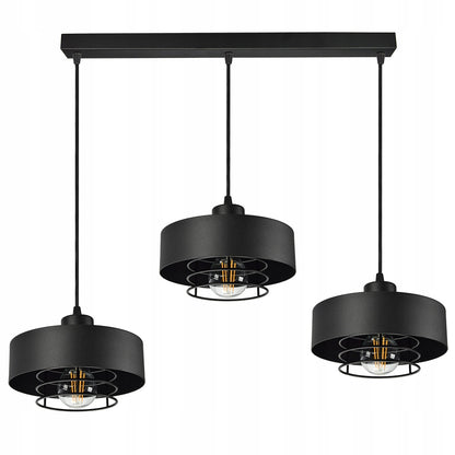 Pakabinamas lubinis šviestuvas / sietynas, juodas, Loft Edison