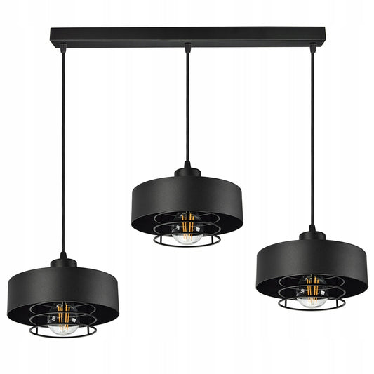 Pakabinamas lubinis šviestuvas / sietynas, juodas, Loft Edison