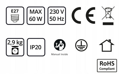 Pakabinamas lubinis šviestuvas / sietynas, juodas, Loft Edison