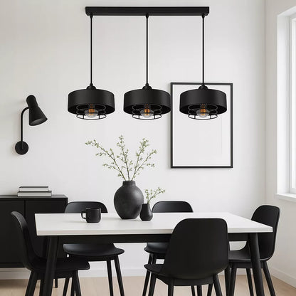 Pakabinamas lubinis šviestuvas / sietynas, juodas, Loft Edison