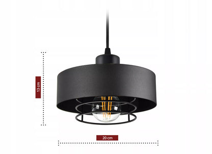 Juodas pakabinamas lubinis šviestuvas Loft Edison stiliaus