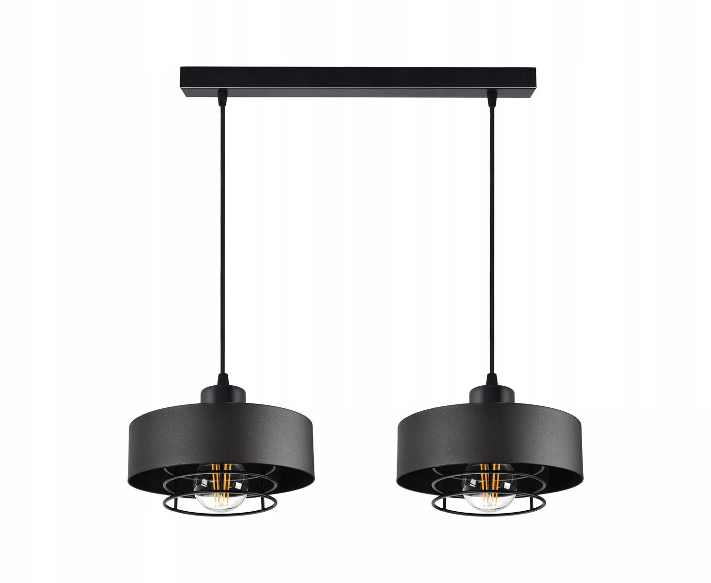 Juodas pakabinamas lubinis šviestuvas Loft Edison stiliaus