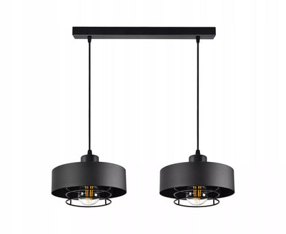 Juodas pakabinamas lubinis šviestuvas Loft Edison stiliaus