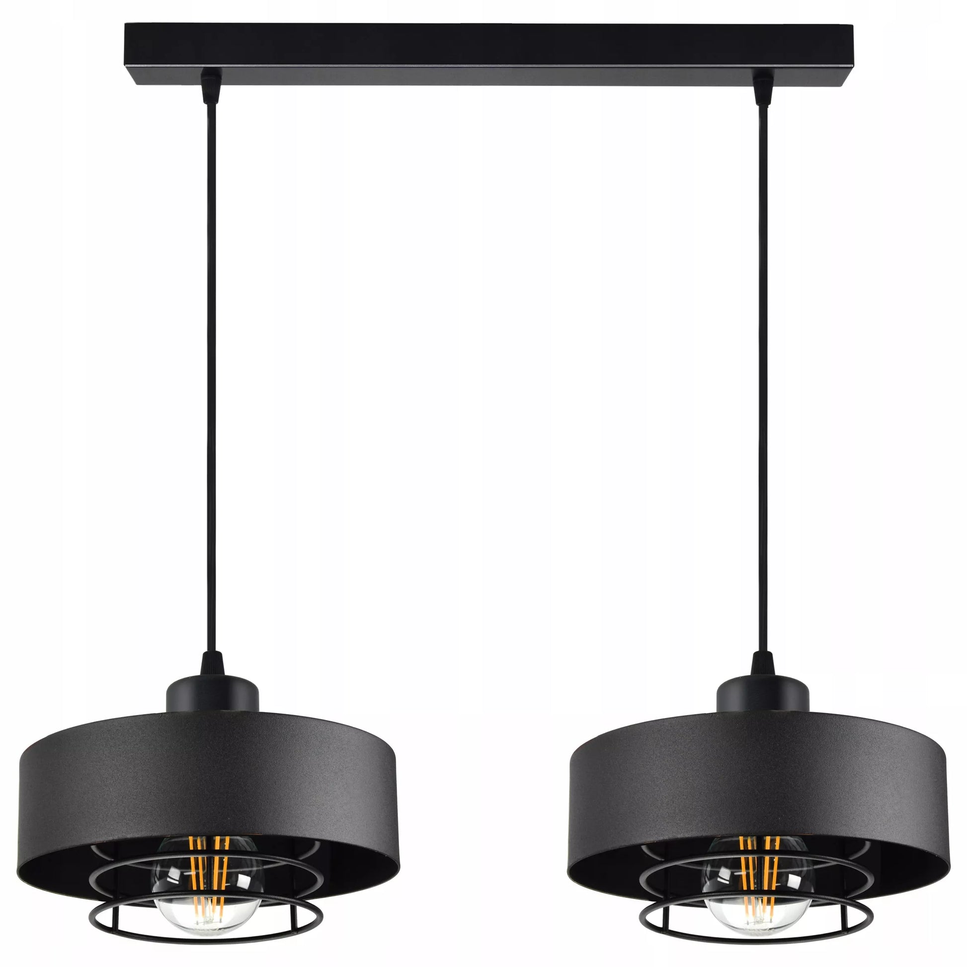 Juodas pakabinamas lubinis šviestuvas Loft Edison stiliaus