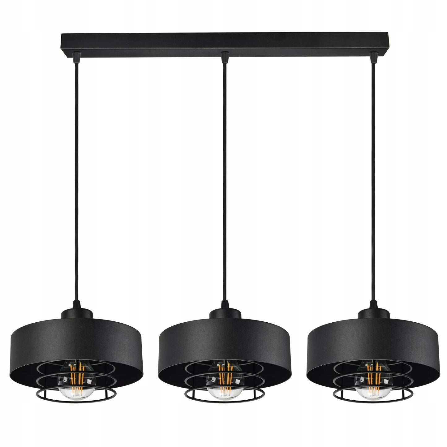 Pakabinamas lubinis šviestuvas / sietynas, juodas, Loft Edison