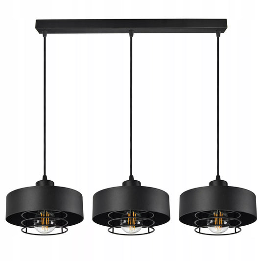 Pakabinamas lubinis šviestuvas / sietynas, juodas, Loft Edison