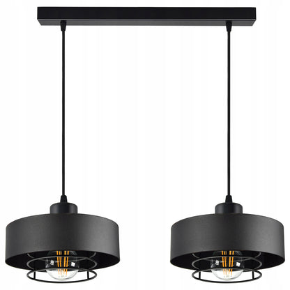 Juodas pakabinamas lubinis šviestuvas Loft Edison stiliaus