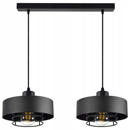 Juodas pakabinamas lubinis šviestuvas Loft Edison stiliaus