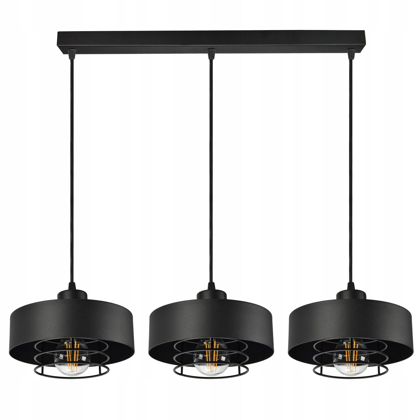 Pakabinamas lubinis šviestuvas / sietynas, juodas, Loft Edison