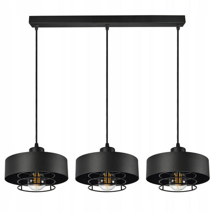 Pakabinamas lubinis šviestuvas / sietynas, juodas, Loft Edison