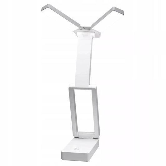 LED bevielė stalinė lemputė su akumuliatoriumi, skirta ant stalo, mokyklinė, balta, USB