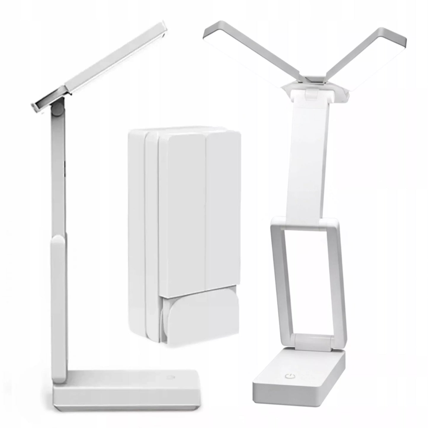 LED bevielė stalinė lemputė su akumuliatoriumi, skirta ant stalo, mokyklinė, balta, USB