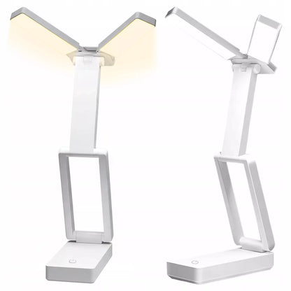 LED bevielė stalinė lemputė su akumuliatoriumi, skirta ant stalo, mokyklinė, balta, USB
