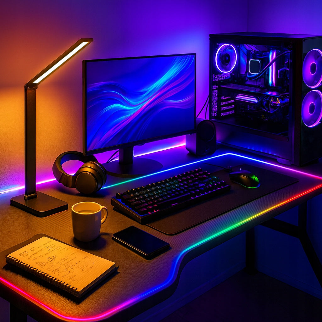 Stalinė LED lempa su įkrovikliu, lietimo būdu valdoma, pritemdoma