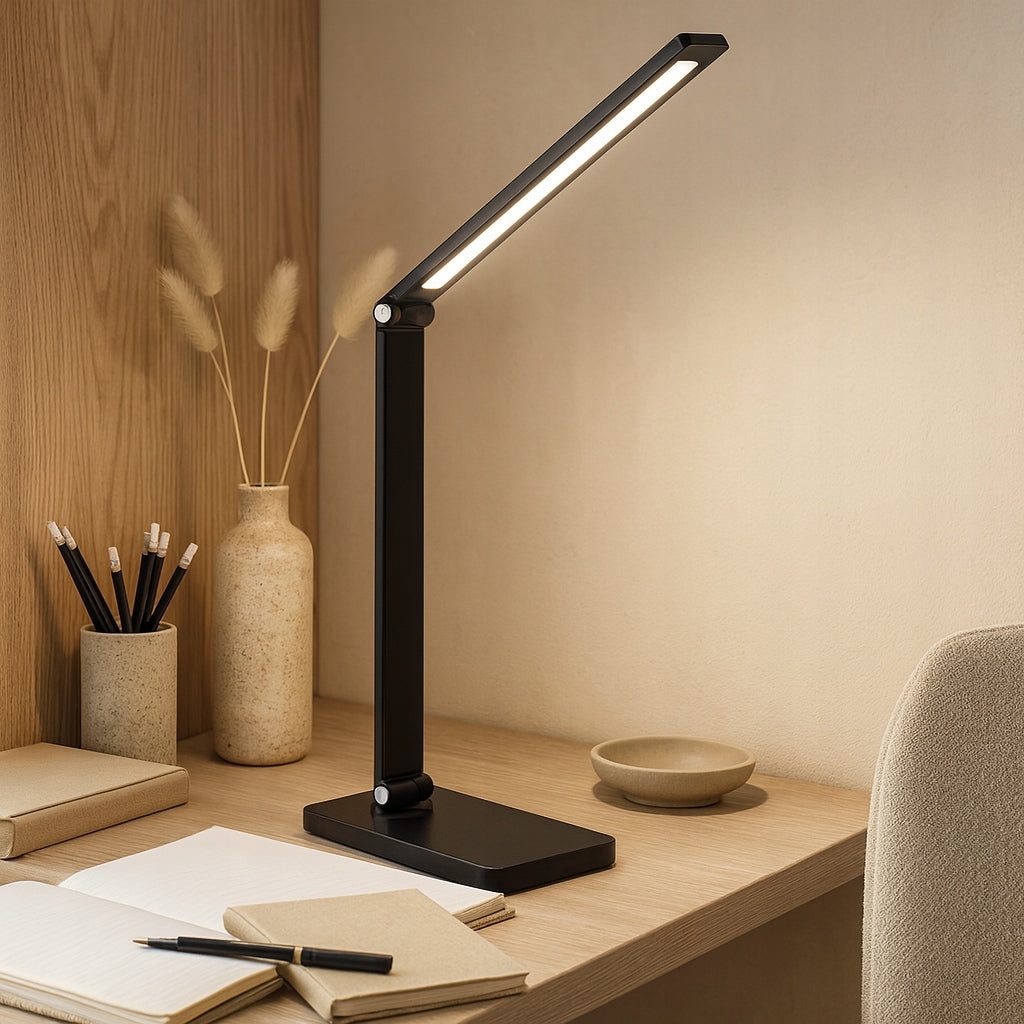 Stalinė LED lempa su įkrovikliu, lietimo būdu valdoma, pritemdoma