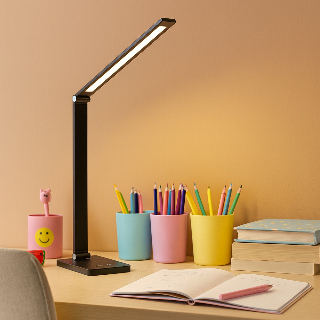 Stalinė LED lempa su įkrovikliu, lietimo būdu valdoma, pritemdoma