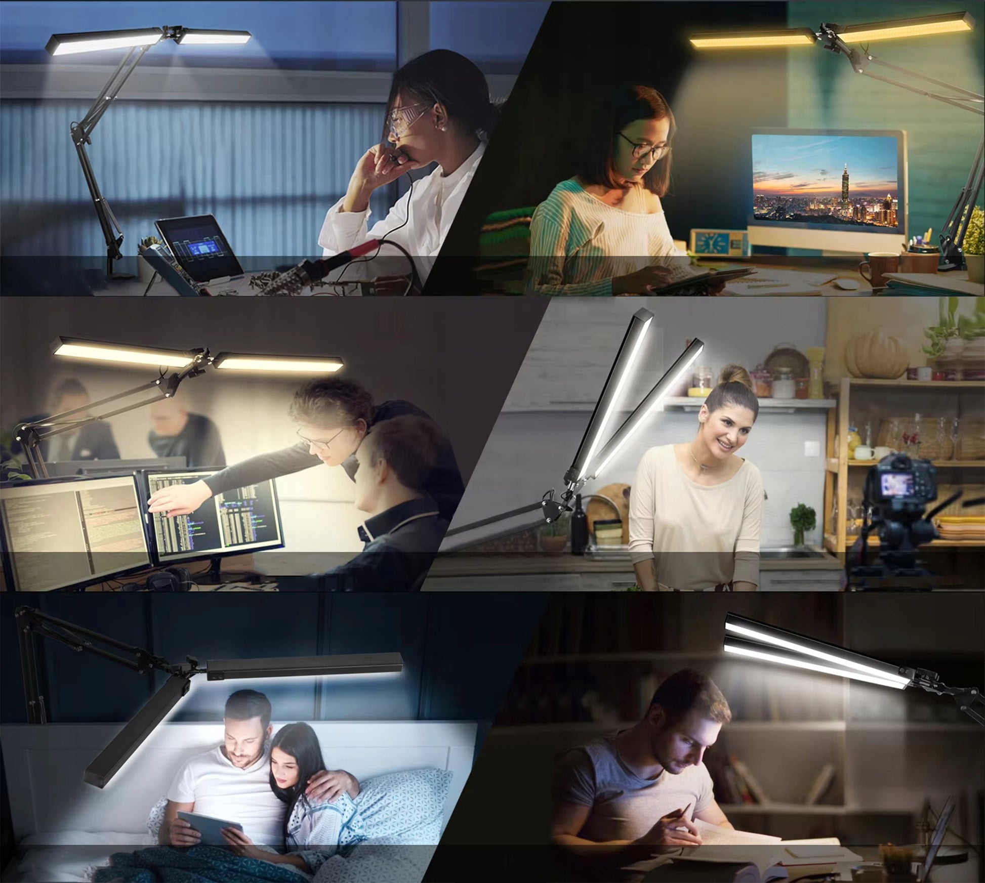 LED DARBO STALINĖ LEmpa Dviguba Naktinė Piešimo Lenta Reguliuojama