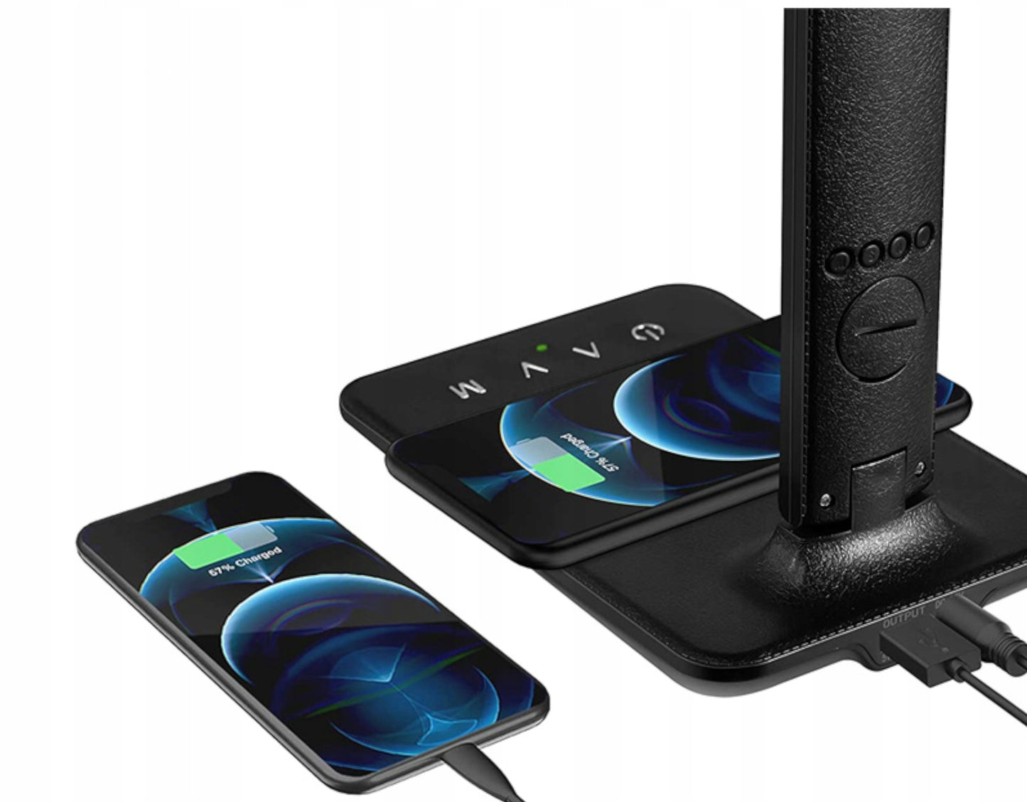 Stalinė lemputė stalinei / braižybos stalui su žadintuvu, Qi 10W indukcija